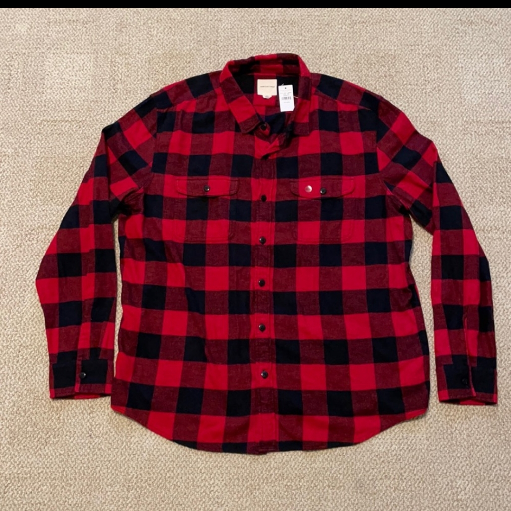 Nwt - Mens American Eagle Buffalo Check Plaid Flannel Shirt 3xl.